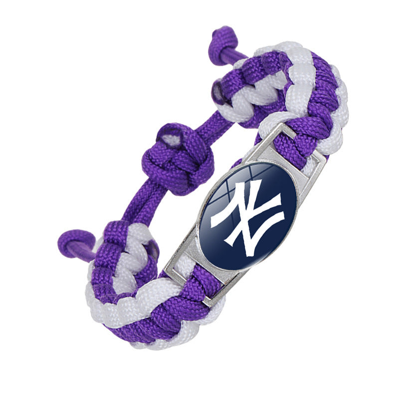 MLB baseball team parachute rope bracelet, hand-woven with the team logo, fan wristband