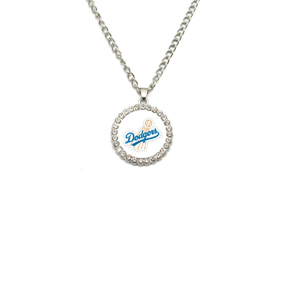 MLB Dodgers Diamond-studded baseball league necklace pendant,Dodge Championship Necklace Pendant