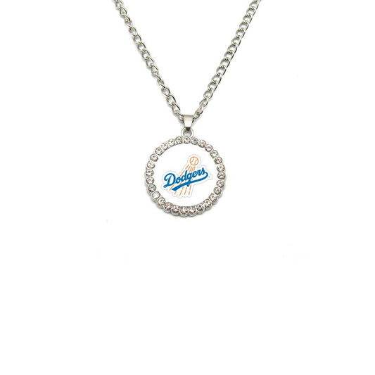 MLB Dodgers Diamond-studded baseball league necklace pendant,Dodge Championship Necklace Pendant