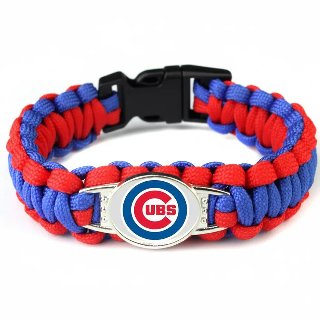 MLB baseball team parachute rope bracelet, hand-woven with the team logo, fan wristband