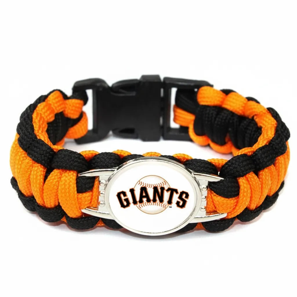 MLB baseball team parachute rope bracelet, hand-woven with the team logo, fan wristband