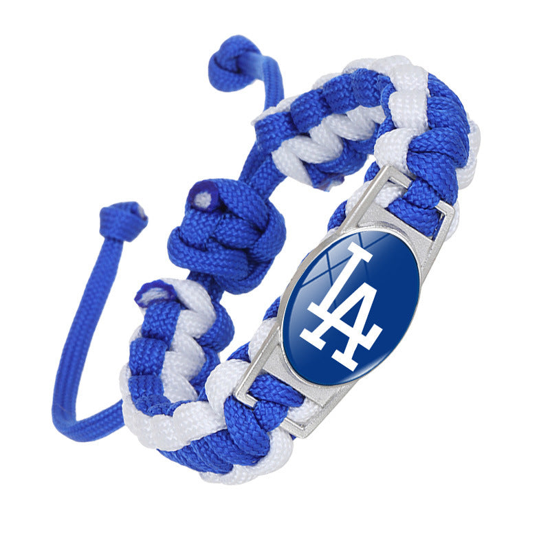MLB baseball team parachute rope bracelet, hand-woven with the team logo, fan wristband