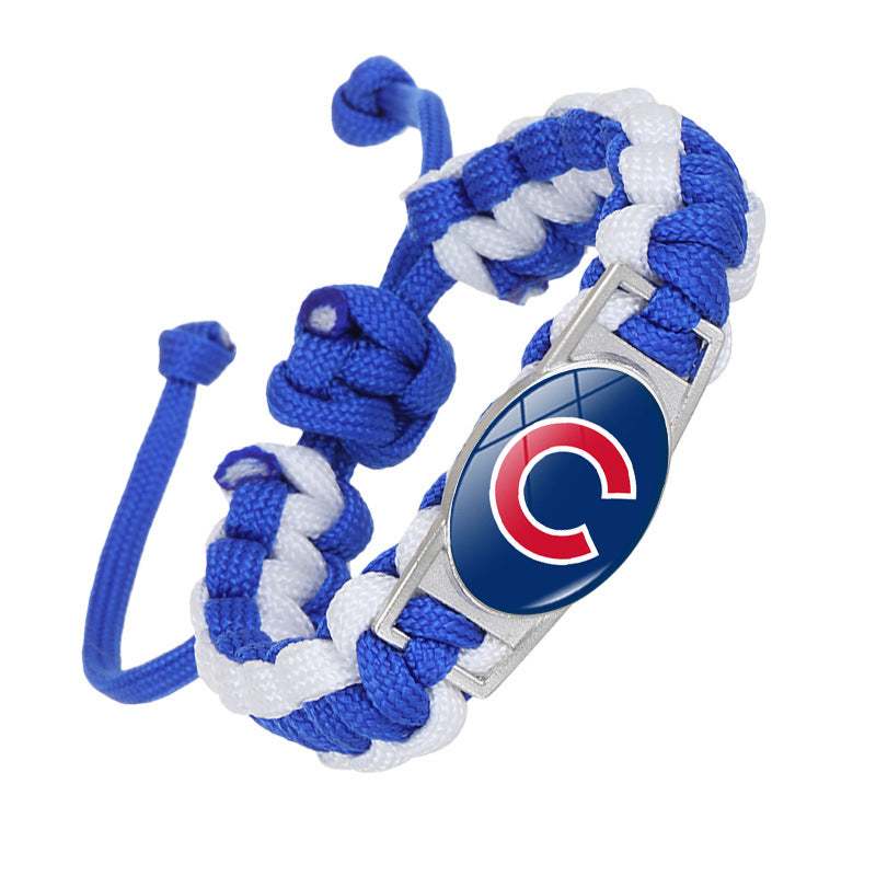 MLB baseball team parachute rope bracelet, hand-woven with the team logo, fan wristband